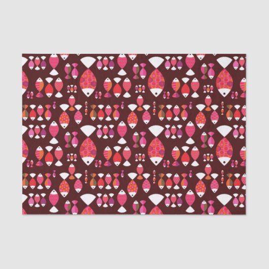 Unterwassermuster der abstrakten retro Fische Seidenpapier (Vorderseite)