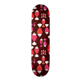 Unterwassermuster der abstrakten retro Fische Skateboard