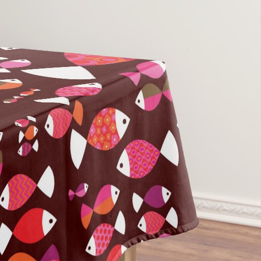 Unterwassermuster der abstrakten retro Fische Tischdecke (Beispiel)