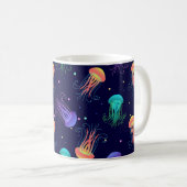 Unterwasserqualle: helles Muster. Kaffeetasse (VorderseiteRechts)