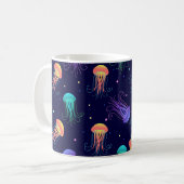 Unterwasserqualle: helles Muster. Kaffeetasse (Vorderseite Links)