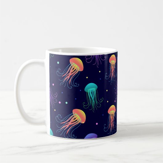 Unterwasserqualle: helles Muster. Kaffeetasse (Links)