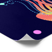 Unterwasserqualle: helles Muster. Poster (Ecke)