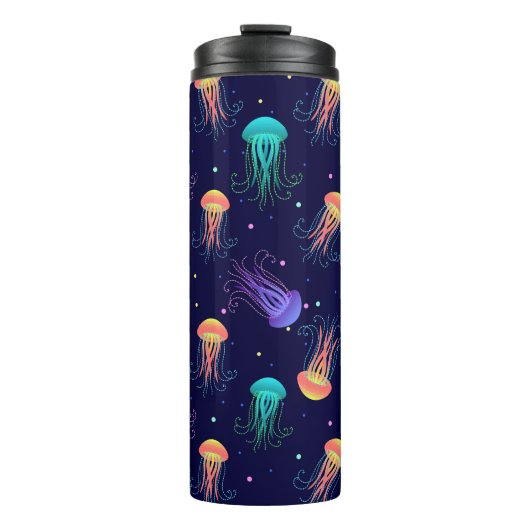 Unterwasserqualle: helles Muster. Thermosbecher (Vorderseite)