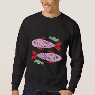 Unterwasserrosa Fische Sweatshirt
