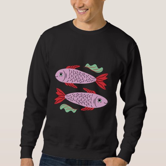 Unterwasserrosa Fische Sweatshirt (Vorderseite)