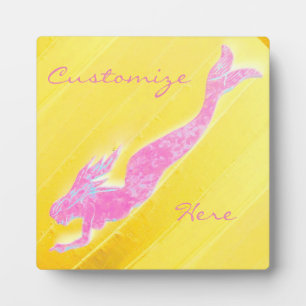 Unterwasserrosa Meerjungentauchen Fotoplatte