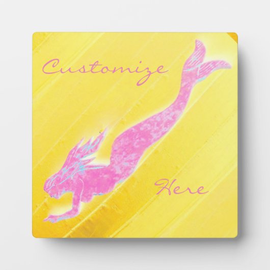 Unterwasserrosa Meerjungentauchen Fotoplatte (Vorderseite)