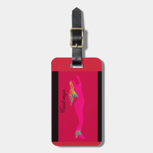 Unterwasserrosa Meerjungfrau Thunder_Cove Gepäckanhänger (Vorderseite vertikal)