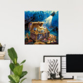 Unterwasserschatz - Farbstil Poster (Heimbüro)