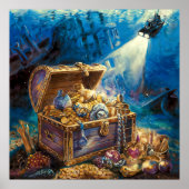 Unterwasserschatz - Farbstil Poster (Vorne)