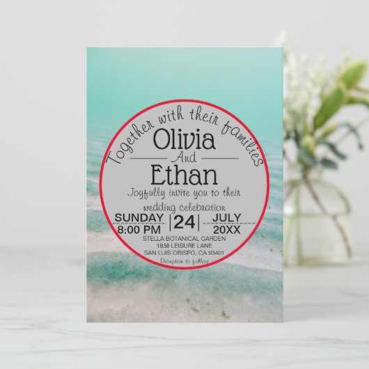 Unterwasserschiff Hochzeitseinladung Einladung (Stehend Vorderseite)