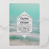 Unterwasserschiff Hochzeitsfoil Einladung (Vorderseite)