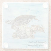 Unterwasserschildkröte Glasuntersetzer (Rückseite)