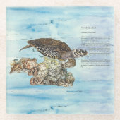 Unterwasserschildkröte Glasuntersetzer (Vorderseite)