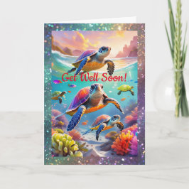 Unterwasserschildkröten, 5" x 7" geklappt Get Well Karte