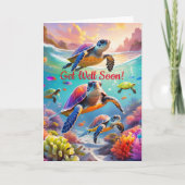 Unterwasserschildkröten, 5" x 7" geklappt Get Well Karte (Vorderseite)