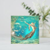 Unterwasserschwimmkarte Fantasy Mermaid Flat Card (Stehend Vorderseite)