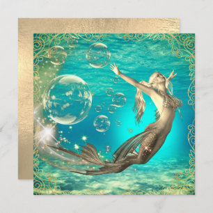 Unterwasserschwimmkarte Fantasy Mermaid Flat Card