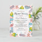 Unterwasserseegeschöpf-Aquarell-Illustrationen Einladung (Stehend Vorderseite)