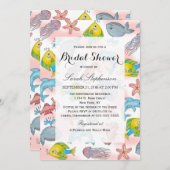 Unterwasserseegeschöpf-Aquarell-Illustrationen Einladung (Vorne/Hinten)