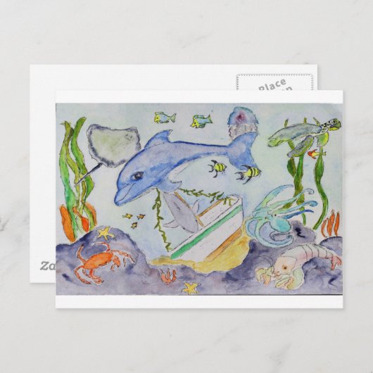 Unterwasserspass Postkarte (Vorne/Hinten)