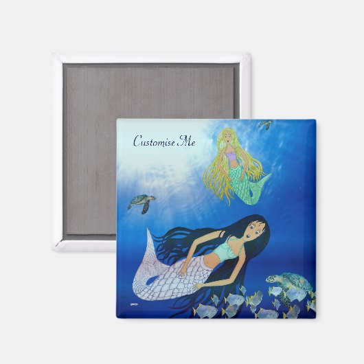 Unterwasserspiel (Meerjungfrau) Magnet (Vorderseite/Rückseite)