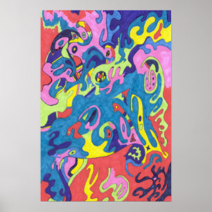 "Unterwasserspielplatz" 13x19 Abstrakte Kunst Poster