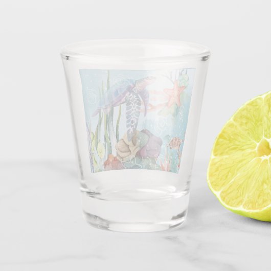 Unterwasserszene Schnapsglas (Rückseite)