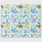 Unterwasserverpackungspapier, Meereslebewesen Geschenkpapier (Flach)