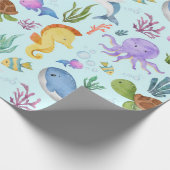 Unterwasserverpackungspapier, Meereslebewesen Geschenkpapier (Ecke)