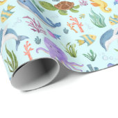 Unterwasserverpackungspapier, Meereslebewesen Geschenkpapier (Rolleneckpunkt)