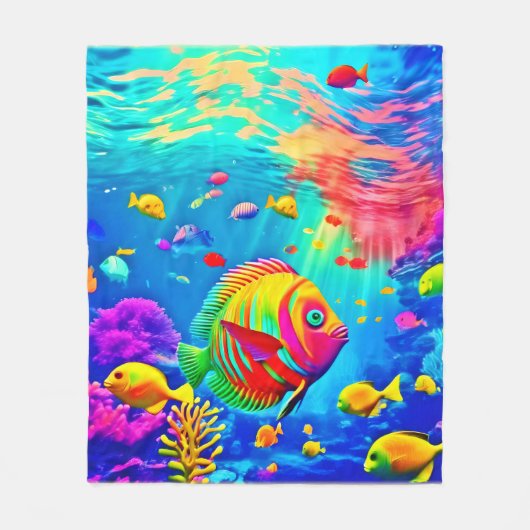 Unterwasserwelt Fleecedecke (Vorderseite)