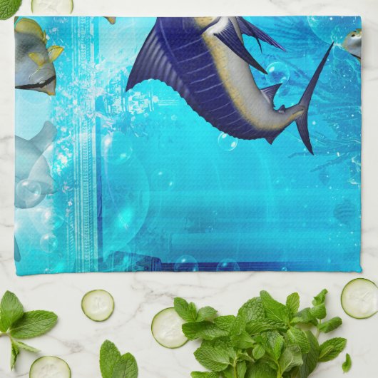 Unterwasserwelt Geschirrtuch (Gefaltet)