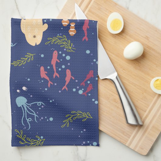 Unterwasserwelt Geschirrtuch (Viertel Falte)