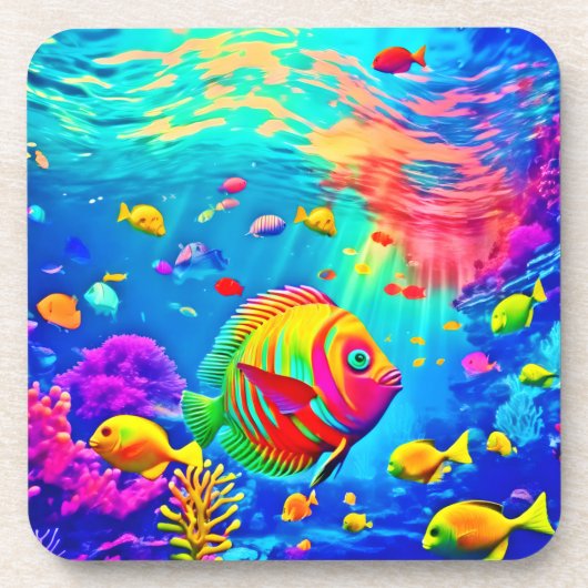 Unterwasserwelt Getränkeuntersetzer (Vorderseite)