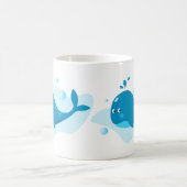 Unterwasserwelt. Meeresleben. Kawaii Blauwal Kaffeetasse (Mittel)