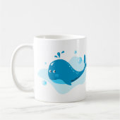 Unterwasserwelt. Meeresleben. Kawaii Blauwal Kaffeetasse (Links)