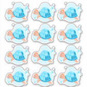 Unterwasserwelt. Meeresleben. Schildkröte Aufkleber (Vorderseite)