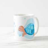Unterwasserwelt. Meeresleben. ​ ​ Schildkröte Kaffeetasse (VorderseiteRechts)