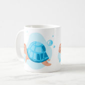 Unterwasserwelt. Meeresleben. ​ ​ Schildkröte Kaffeetasse (Vorderseite Links)