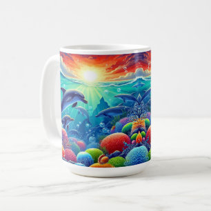 Unterwasserwelt mit Delphinen Kaffeetasse