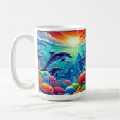 Unterwasserwelt mit Delphinen Kaffeetasse (Links)