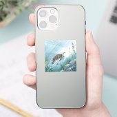 Unterwasserwelt mit Schildkröte Aufkleber (Telefon)