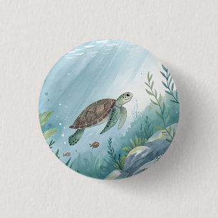 Unterwasserwelt mit Schildkröte Button