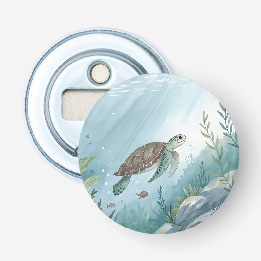 Unterwasserwelt mit Schildkröte Flaschenöffner (Vorderseite)