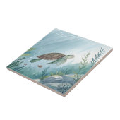 Unterwasserwelt mit Schildkröte Fliese (Seite)