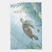 Unterwasserwelt mit Schildkröte Geschirrtuch (Vertikal)