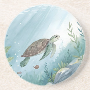 Unterwasserwelt mit Schildkröte Getränkeuntersetzer