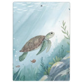 Unterwasserwelt mit Schildkröte Klemmbrett (Rückseite)